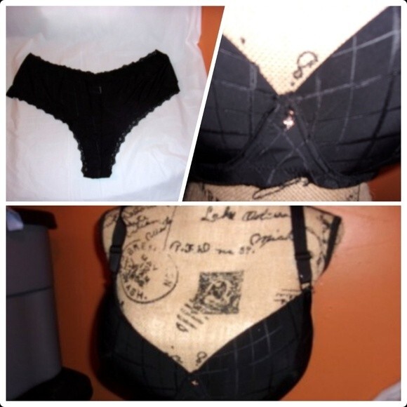 Youmita 40DD Black jacquard bra/1x Hipster Set NWT - Picture 2 of 13